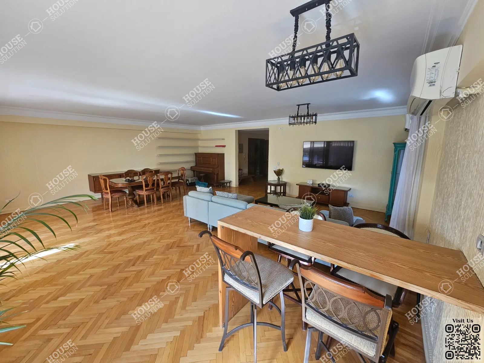 غرفة الاستقبال @ شقق للإيجار في المعادي سرايات المعادي مساحة: 265 م² تتكون من 4 غرفة 3 حمام مفروش مودرن 5 نجوم #6475-2