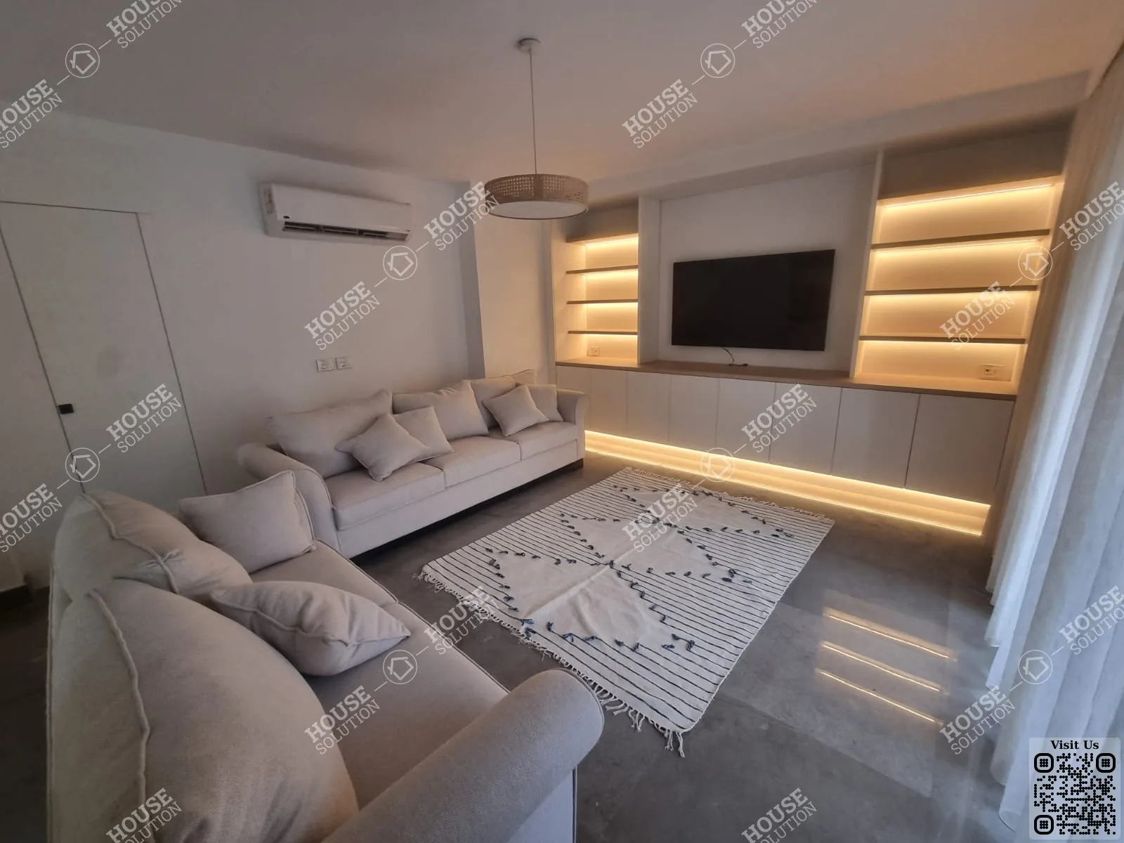 LIVING AREA  @ Apartments For Rent In Maadi Maadi Sarayat Area: 200 m² consists of 3 Bedrooms 4 Bathrooms Modern furnished 5 stars #6485-1