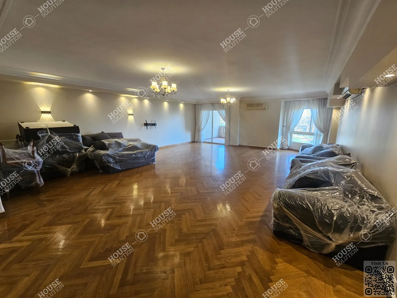 غرفة الاستقبال @ شقق للإيجار في المعادي سرايات المعادي مساحة: 245 م² تتكون من 4 غرفة 3 حمام نصف مفروش 5 نجوم #6487-0