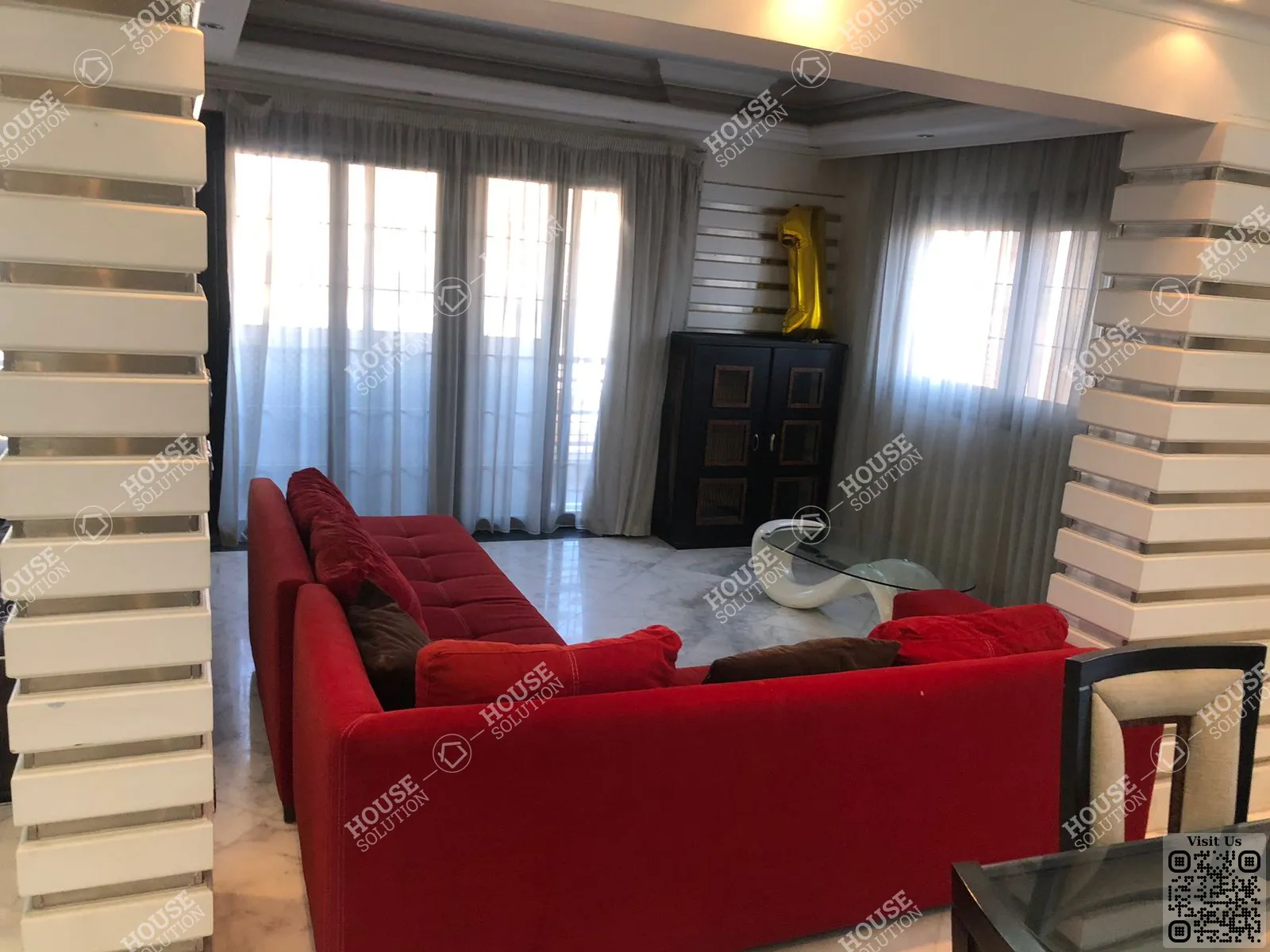 LIVING AREA @ Apartments For Rent In Maadi Maadi Sarayat Area: 200 m² consists of 4 Bedrooms 3 Bathrooms Furnished 5 stars #6493-0