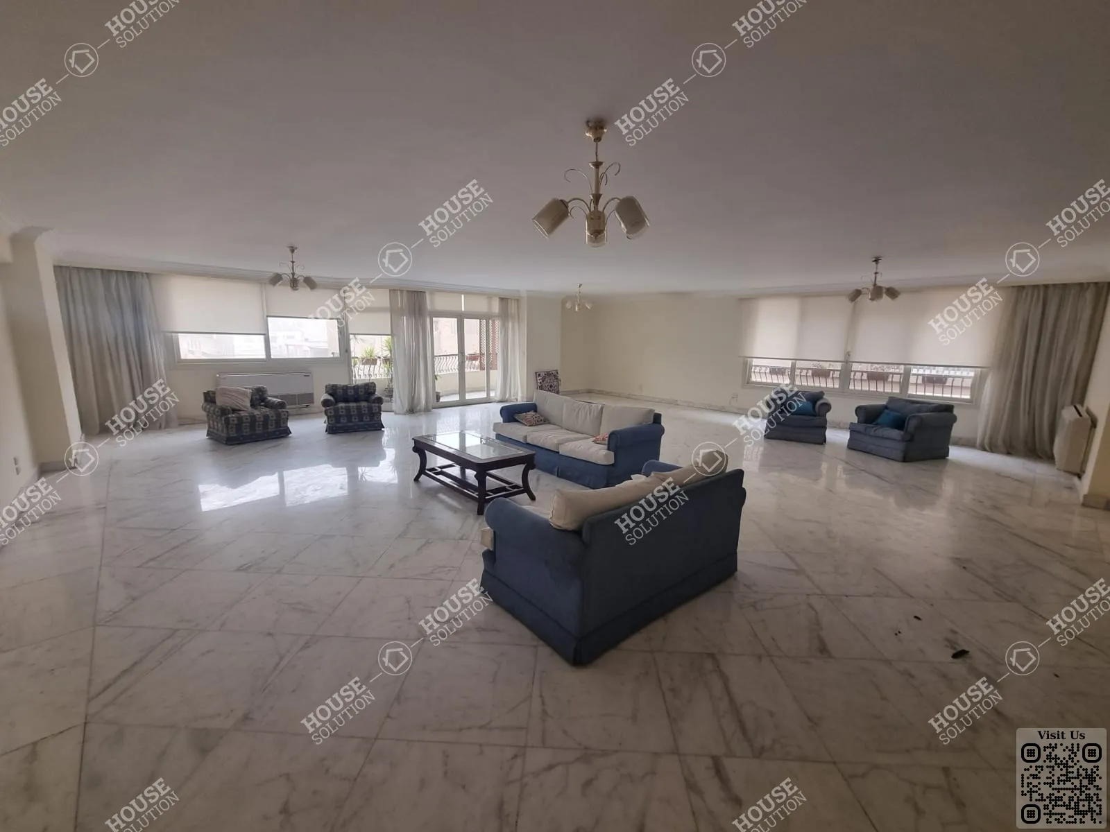 غرفة الاستقبال	 @ شقق للبيع في المعادي سرايات المعادي مساحة: 350 م² تتكون من 4 غرفة 4 حمام نصف مفروش 5 نجوم #6501-0