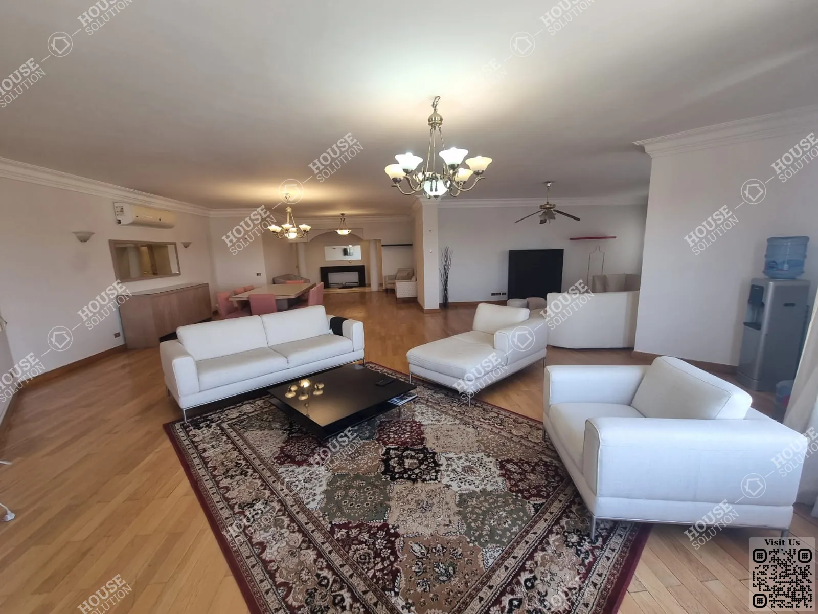 غرفة الاستقبال @ شقق للإيجار في المعادي سرايات المعادي مساحة: 265 م² تتكون من 4 غرفة 3 حمام مفروش مودرن 5 نجوم #6515-0