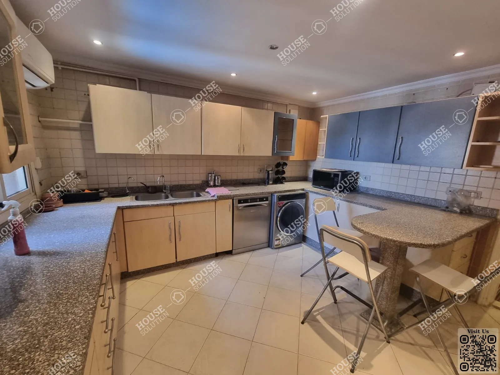 مطبخ @ شقق للإيجار في المعادي سرايات المعادي مساحة: 265 م² تتكون من 4 غرفة 3 حمام مفروش مودرن 5 نجوم #6515-2