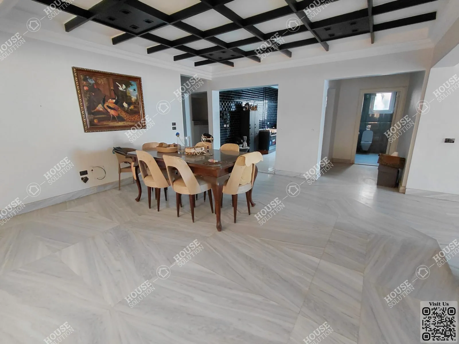 غرفة العشاء @ شقق للإيجار في المعادي المعادي الجديده مساحة: 250 م² تتكون من 2 غرفة 3 حمام مفروش 5 نجوم #6539-2