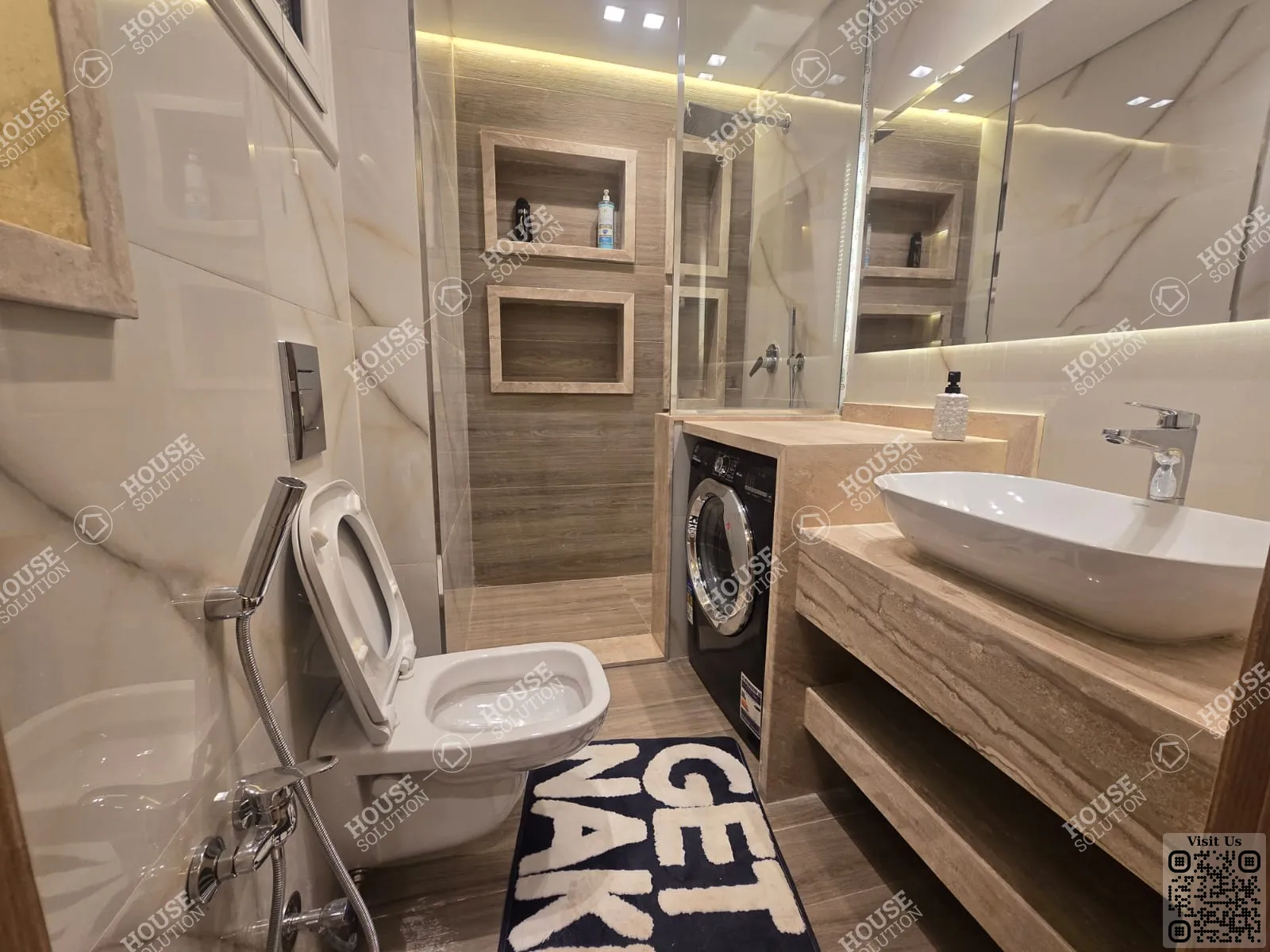 BATHROOM  @ Studios For Rent In Maadi Maadi Zahraa Area: 65 m² consists of 1 Bedrooms 1 Bathrooms Modern furnished 1 stars #6542-2