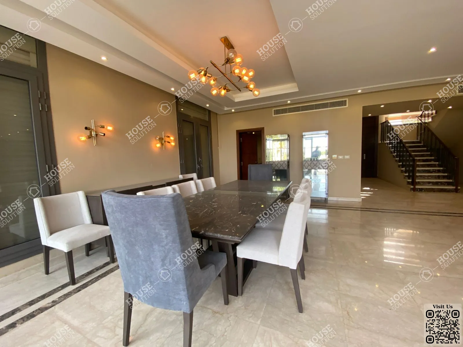 DINING AREA @ Villas For Rent In Sheikh Zayed Allegria By SODIC Area: 900 m² consists of 5 Bedrooms 6 Bathrooms Modern furnished 1 stars #6584-2