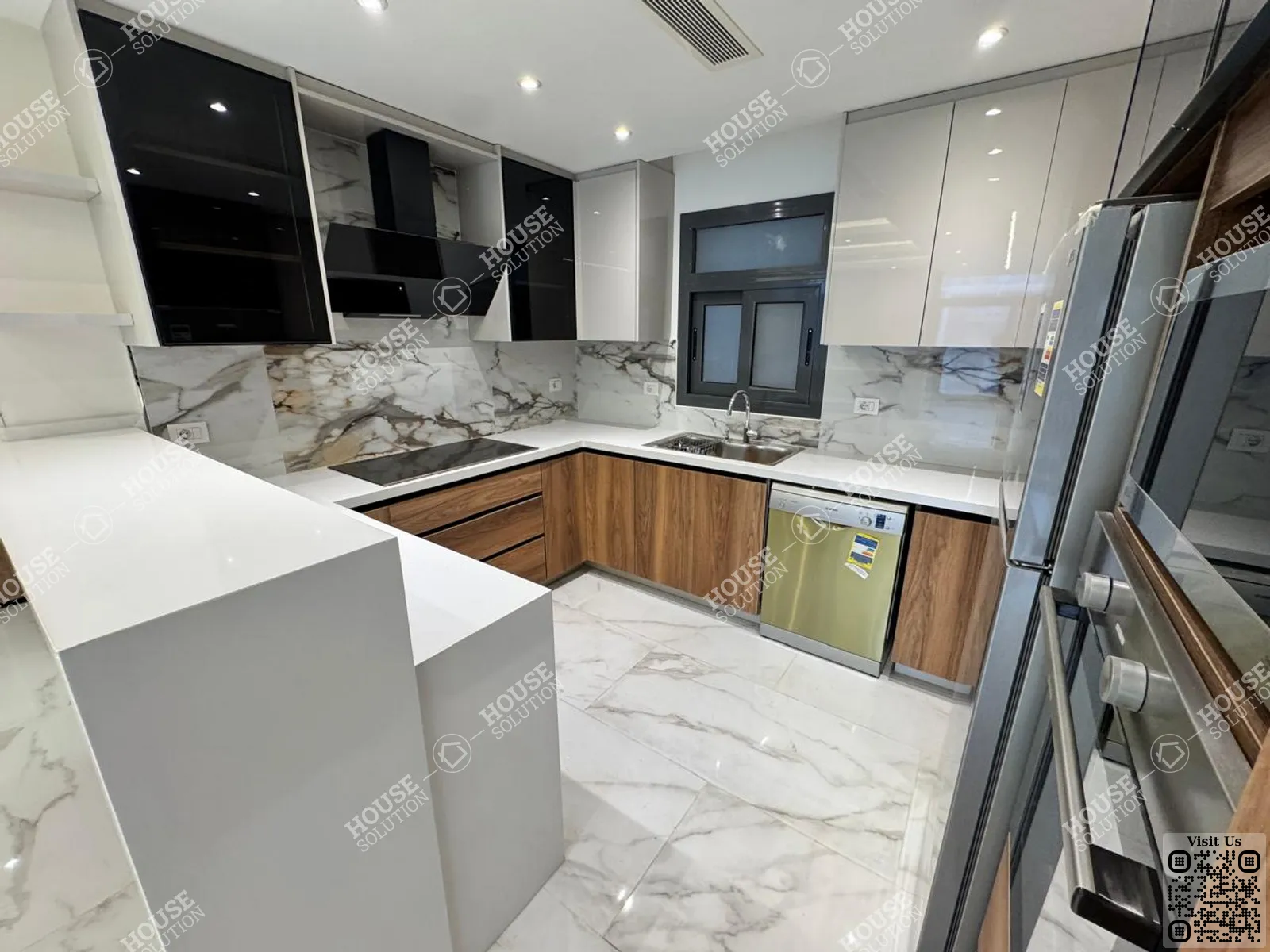 KITCHEN  @ Apartments For Rent In New Cairo Sodic East Area: 190 m² consists of 3 Bedrooms 3 Bathrooms Semi furnished 5 stars #6592-1